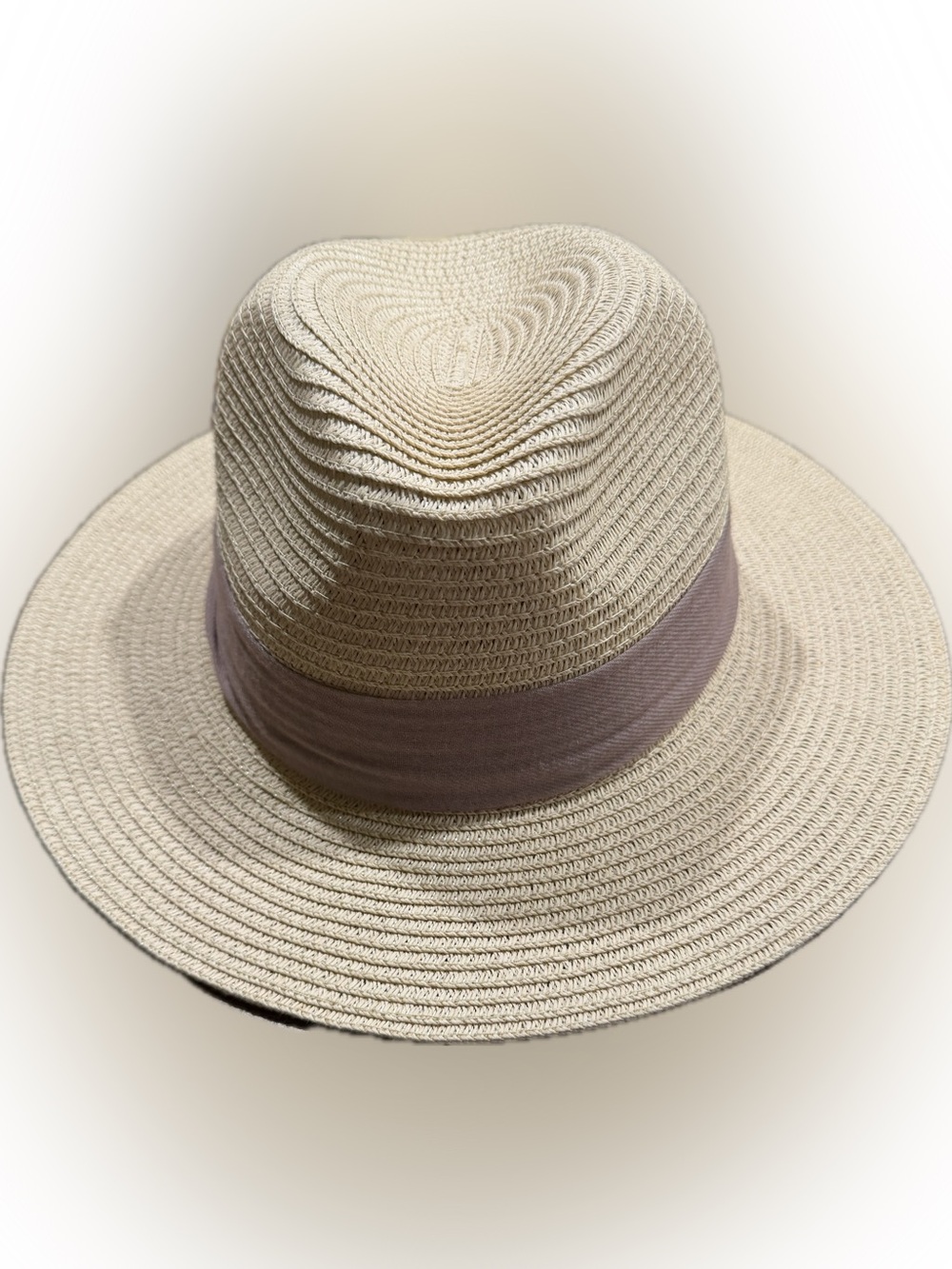 Kendall & Kylie Cream Straw Fedora with Light Pink Band